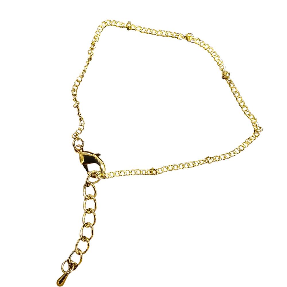Gold Bracelet Set 4pc Minimalist Stack Beaded Paperclip Chain Dainty Jewelry - Picture 3 of 10